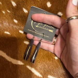 Purple Leather Earrings